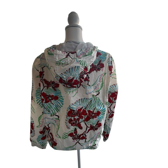 Levi’s Women Floral Windbreaker Rain Pullover L VSCO Preppy Gorpcore 90’s Retro - Picture 3 of 13